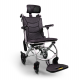 Lightweight aluminium wheelchair with movable back and headrest