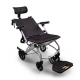 Lightweight aluminium wheelchair with movable back and headrest